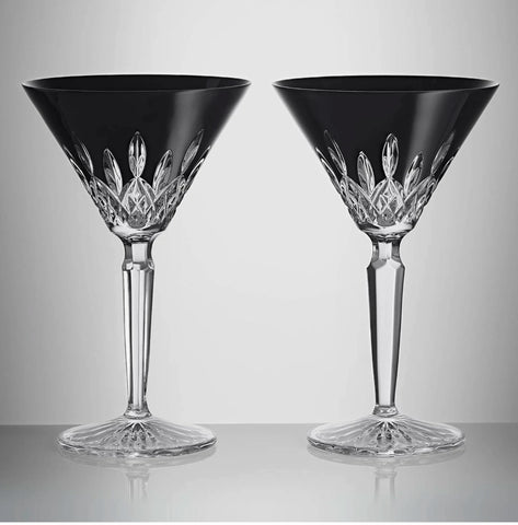 Waterford Lismore Black Martini 7.5 oz, Set of 2